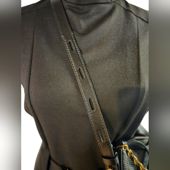 Michael Kors Black Leather Bucket Bag with Gold Chain - Picture 3 of 9